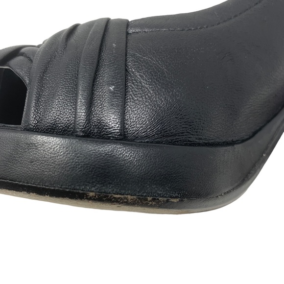 Cole Haan Black Leather Peep Toe High Heel Pumps Platform Size 10 - Picture 10 of 15